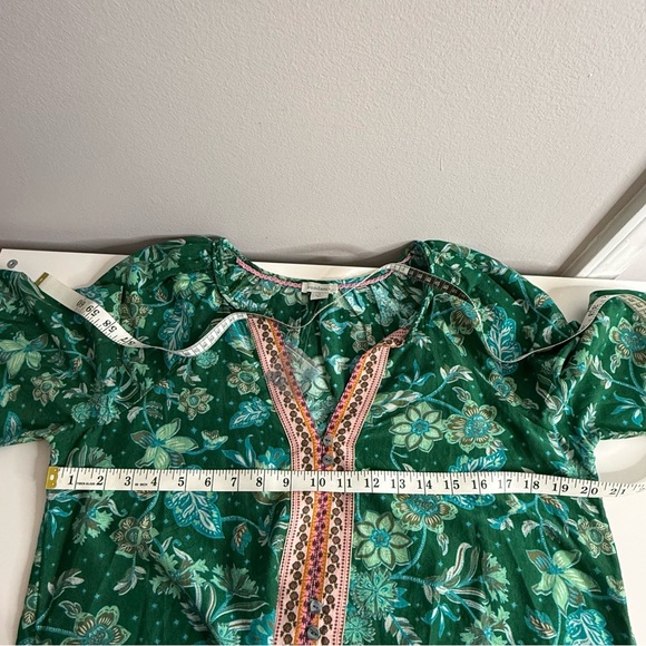 Sundance Arvilla Cotton/Silk Top Jade Floral Bohemian Blouse NWOT Size Small - Picture 9 of 9